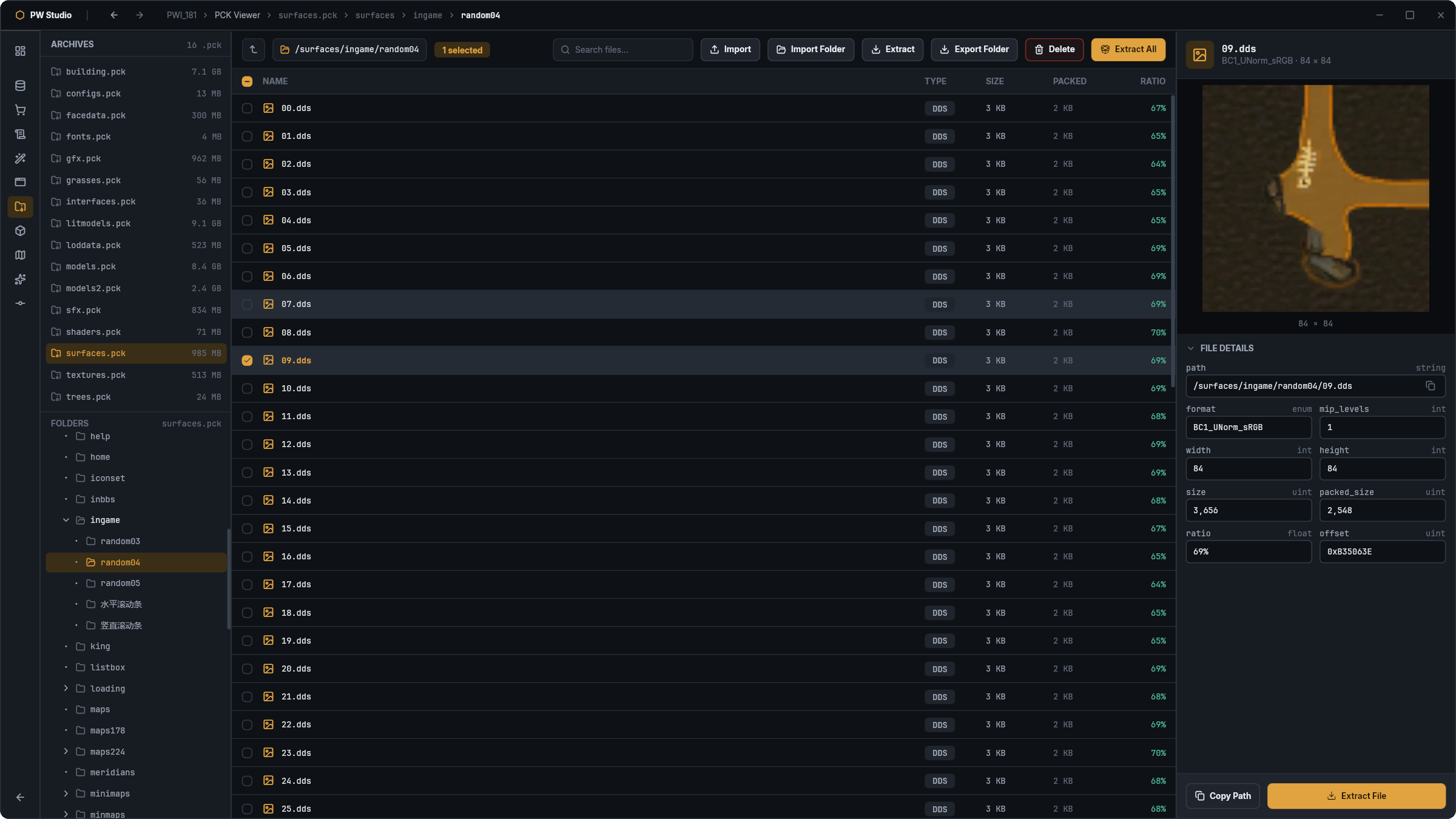 PCK Browser · gfx.pck